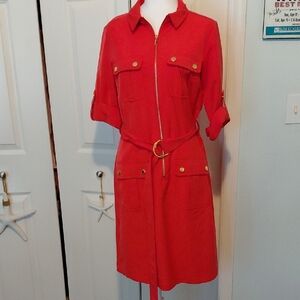 Sharagano Red Utility Jacket Dress